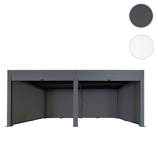 Cosmo Casa - Pergola met 6 Zijwanden - Lamellenpaviljoenrolgordijn Stormvast - Aluminium Frame - Antraciet - 3×6 m