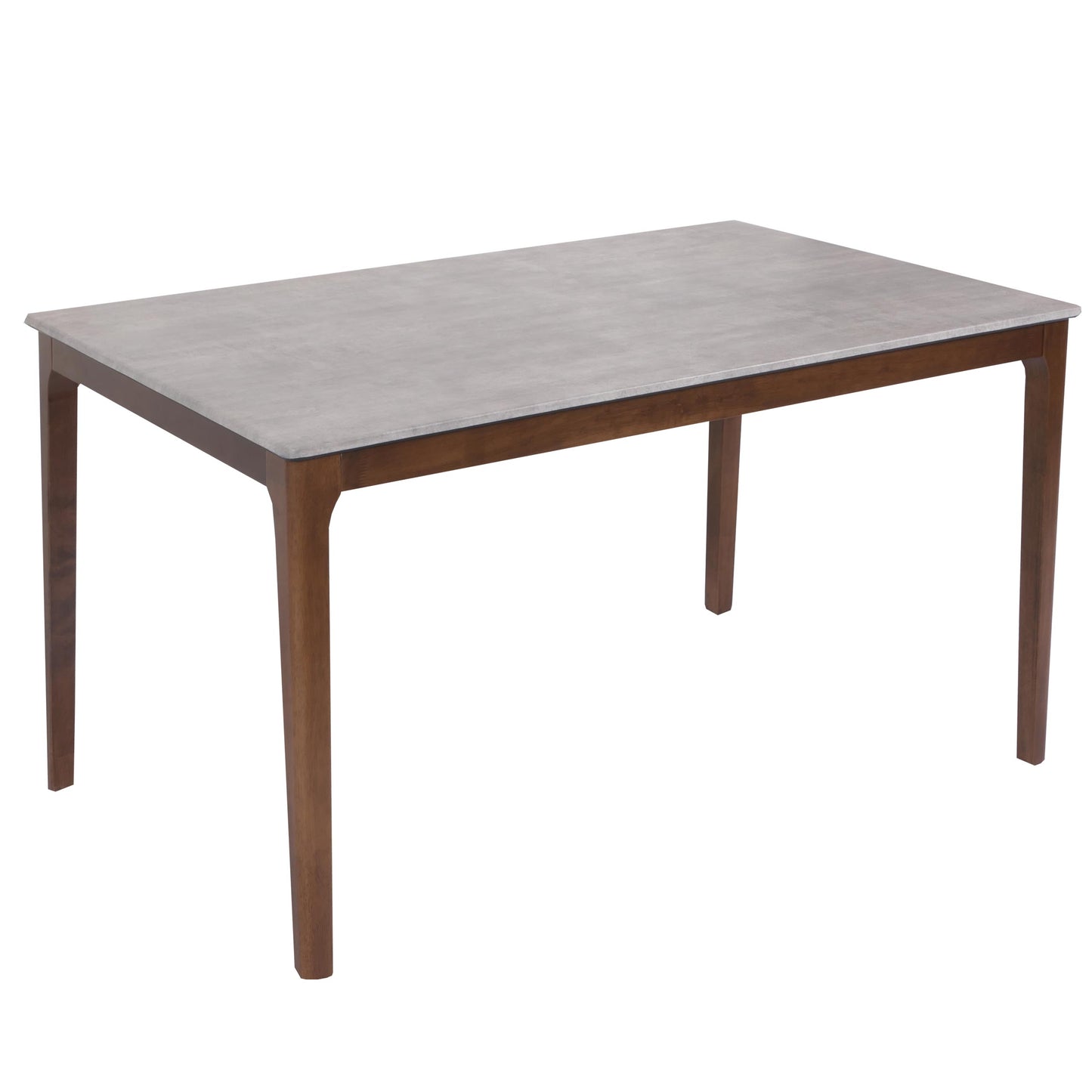 Cosmo Casa - Eetkamertafel - Betonlook met Bruine Poten - Massief Hout en Gelamineerd HDF - 135x80cm