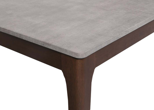 Cosmo Casa - Eetkamertafel - Betonlook met Bruine Poten - Massief Hout en Gelamineerd HDF - 135x80cm