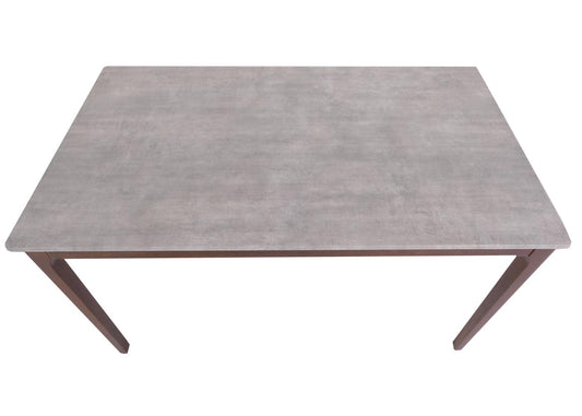 Cosmo Casa - Eetkamertafel - Betonlook met Bruine Poten - Massief Hout en Gelamineerd HDF - 135x80cm