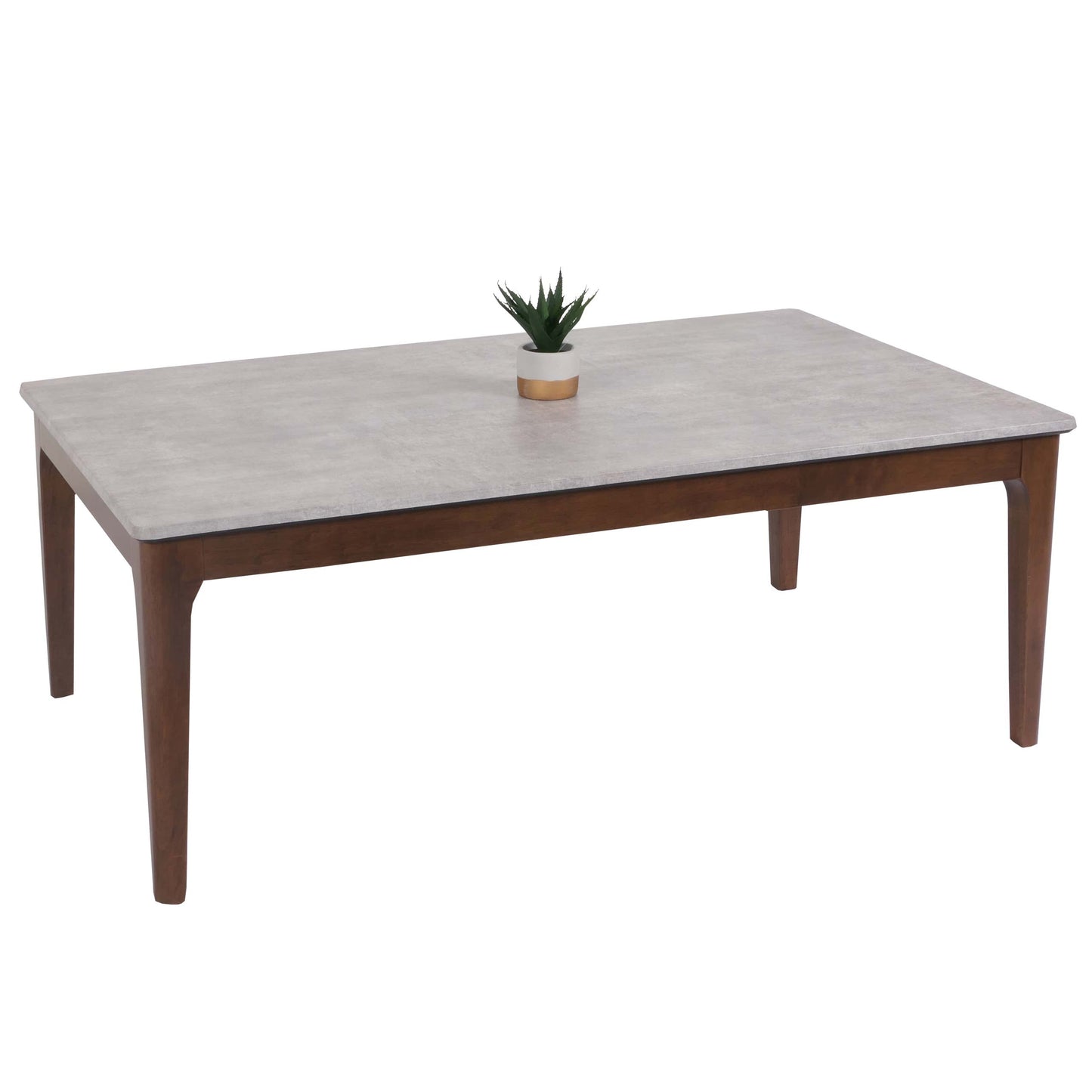 Cosmo Casa - Salontafel - Bruine Poten met Betonlook - Massief Hout en Gelamineerd HDF - 46x120x70cm