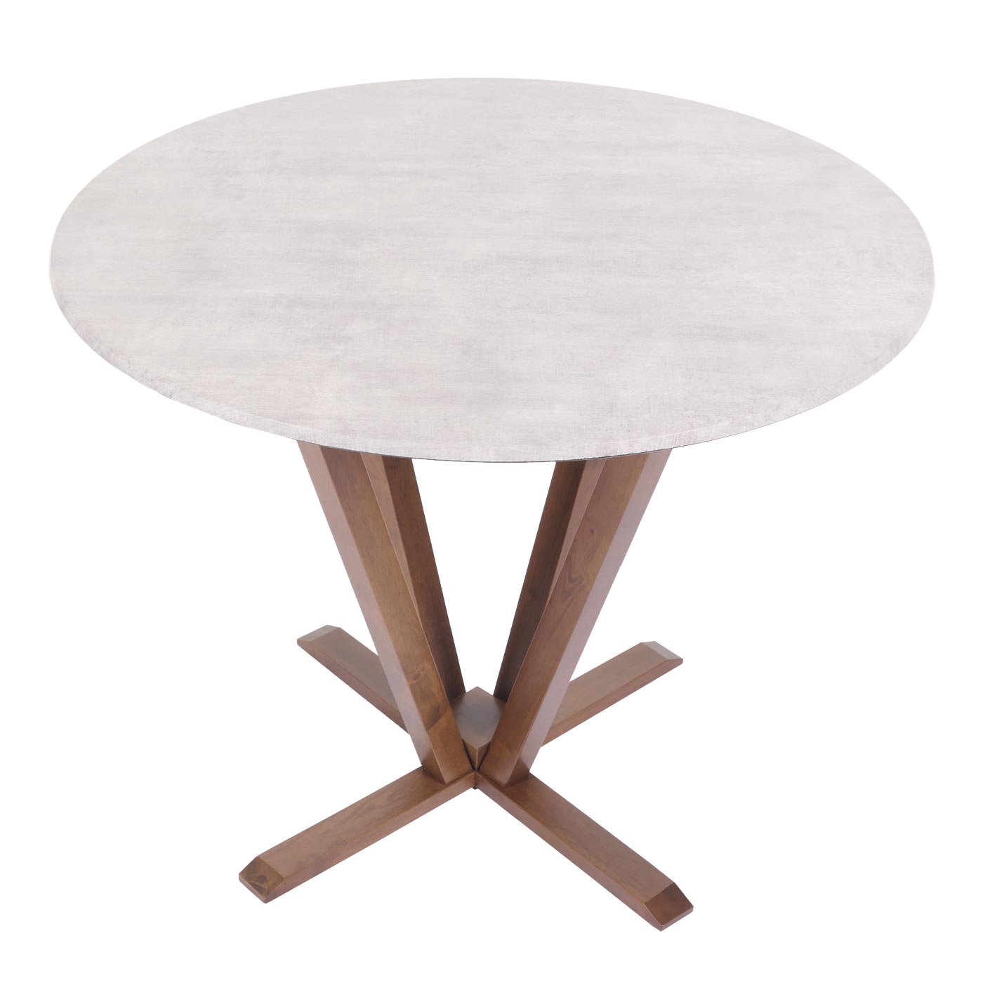 Cosmo Casa - Bistrotafel - Bruin Frame met Betonlook - Massief Hout en Gelamineerd HPL - 92cm