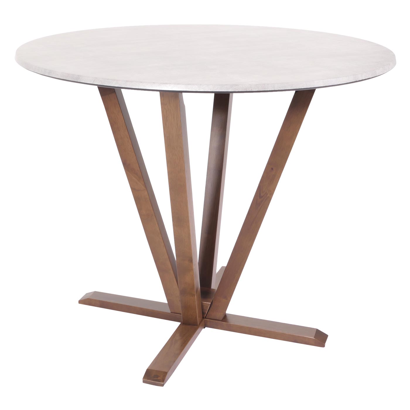 Cosmo Casa - Bistrotafel - Bruin Frame met Betonlook - Massief Hout en Gelamineerd HPL - 92cm