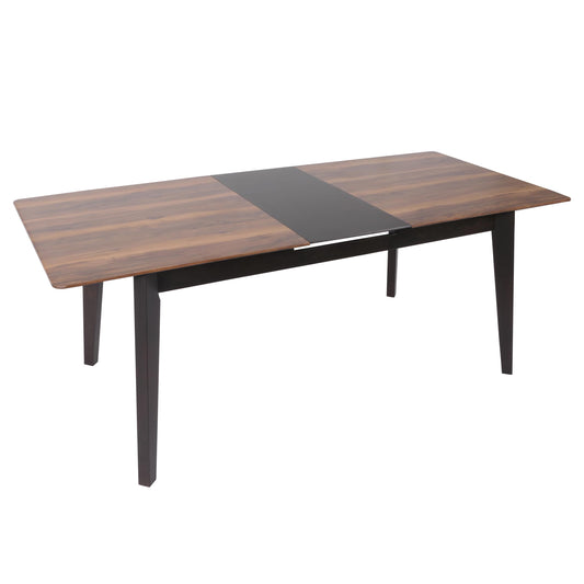 Cosmo Casa - Eettafel - Massief Hout - Laminaat - Melamine - 160-200 x 90 cm - Uitschuifbaar - Sheesham Houtlook - Donkere Poten