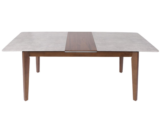 Cosmo Casa - Eettafel - Massief Hout - Laminaat - Melamine - 160-200 x 90 cm - Uitschuifbaar - Betonlook - Bruine Poten