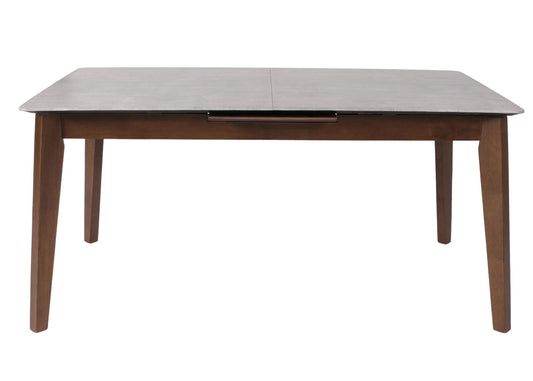 Cosmo Casa - Eettafel - Massief Hout - Laminaat - Melamine - 160-200 x 90 cm - Uitschuifbaar - Betonlook - Bruine Poten