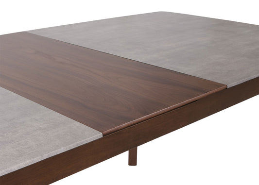 Cosmo Casa - Eettafel - Massief Hout - Laminaat - Melamine - 160-200 x 90 cm - Uitschuifbaar - Betonlook - Bruine Poten