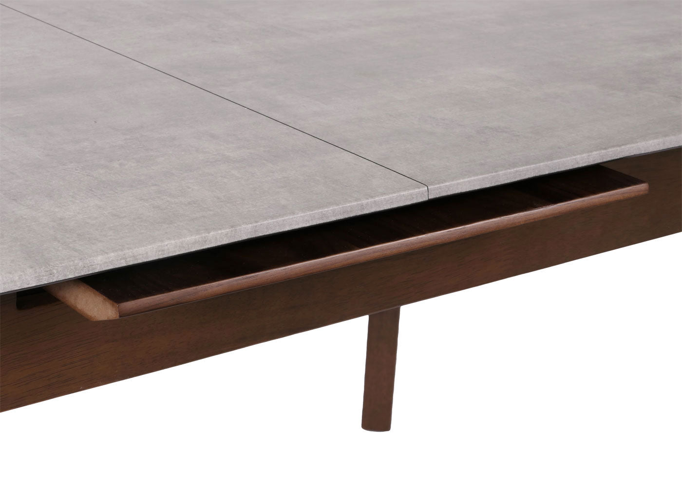 Cosmo Casa - Eettafel - Massief Hout - Laminaat - Melamine - 160-200 x 90 cm - Uitschuifbaar - Betonlook - Bruine Poten