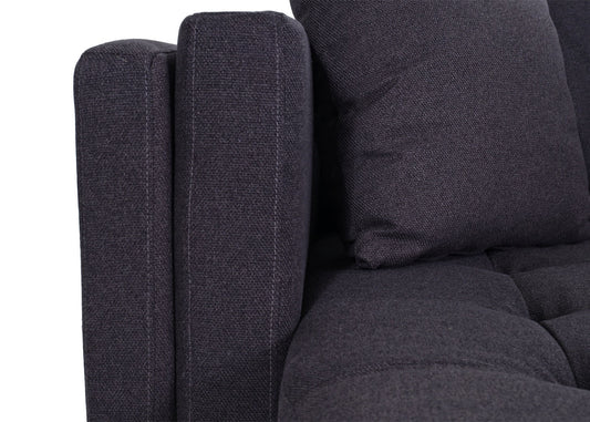 Cosmo Casa - Bankstel - Hoekbank L-vorm - Massief Hout en Stoftextiel - Donkergrijs - 293 cm