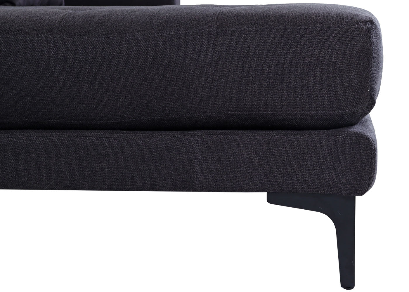 Cosmo Casa - Bankstel - Hoekbank L-vorm - Massief Hout en Stoftextiel - Donkergrijs - 293 cm