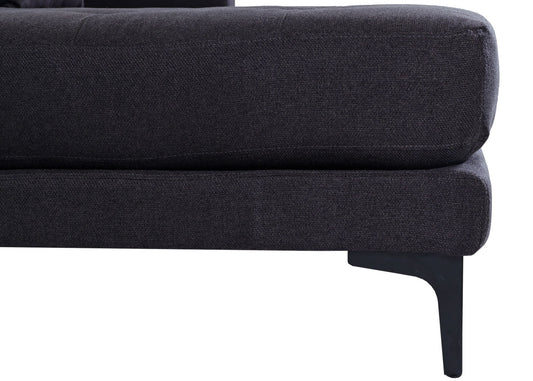 Cosmo Casa - Bankstel - Hoekbank L-vorm - Massief Hout en Stoftextiel - Donkergrijs - 293 cm