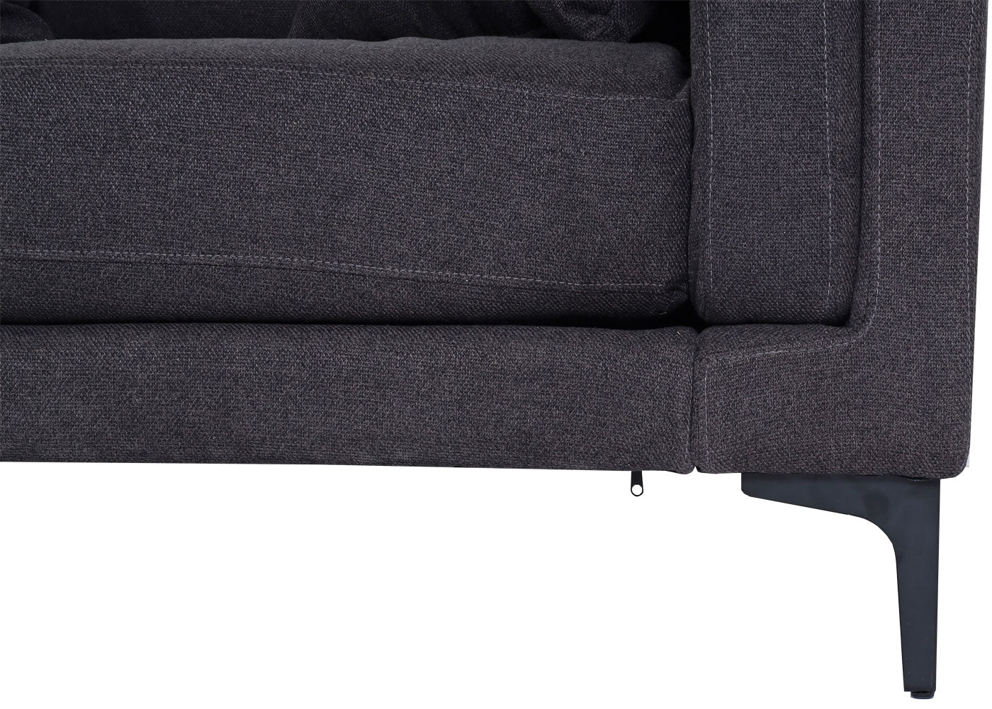 Cosmo Casa - Bankstel - Hoekbank L-vorm - Massief Hout en Stoftextiel - Donkergrijs - 293 cm