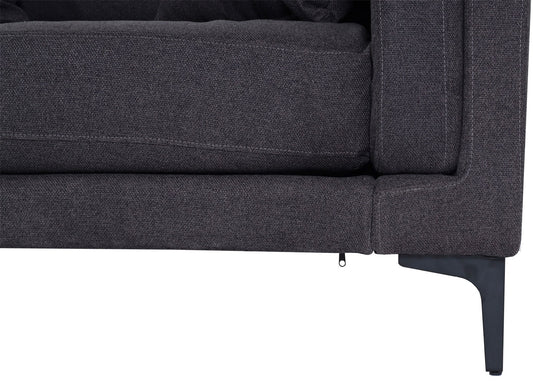 Cosmo Casa - Bankstel - Hoekbank L-vorm - Massief Hout en Stoftextiel - Donkergrijs - 293 cm