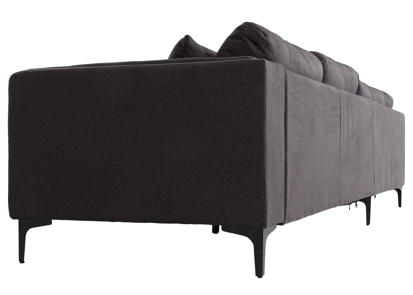 Cosmo Casa - Bankstel - Hoekbank L-vorm - Massief Hout en Stoftextiel - Donkergrijs - 293 cm