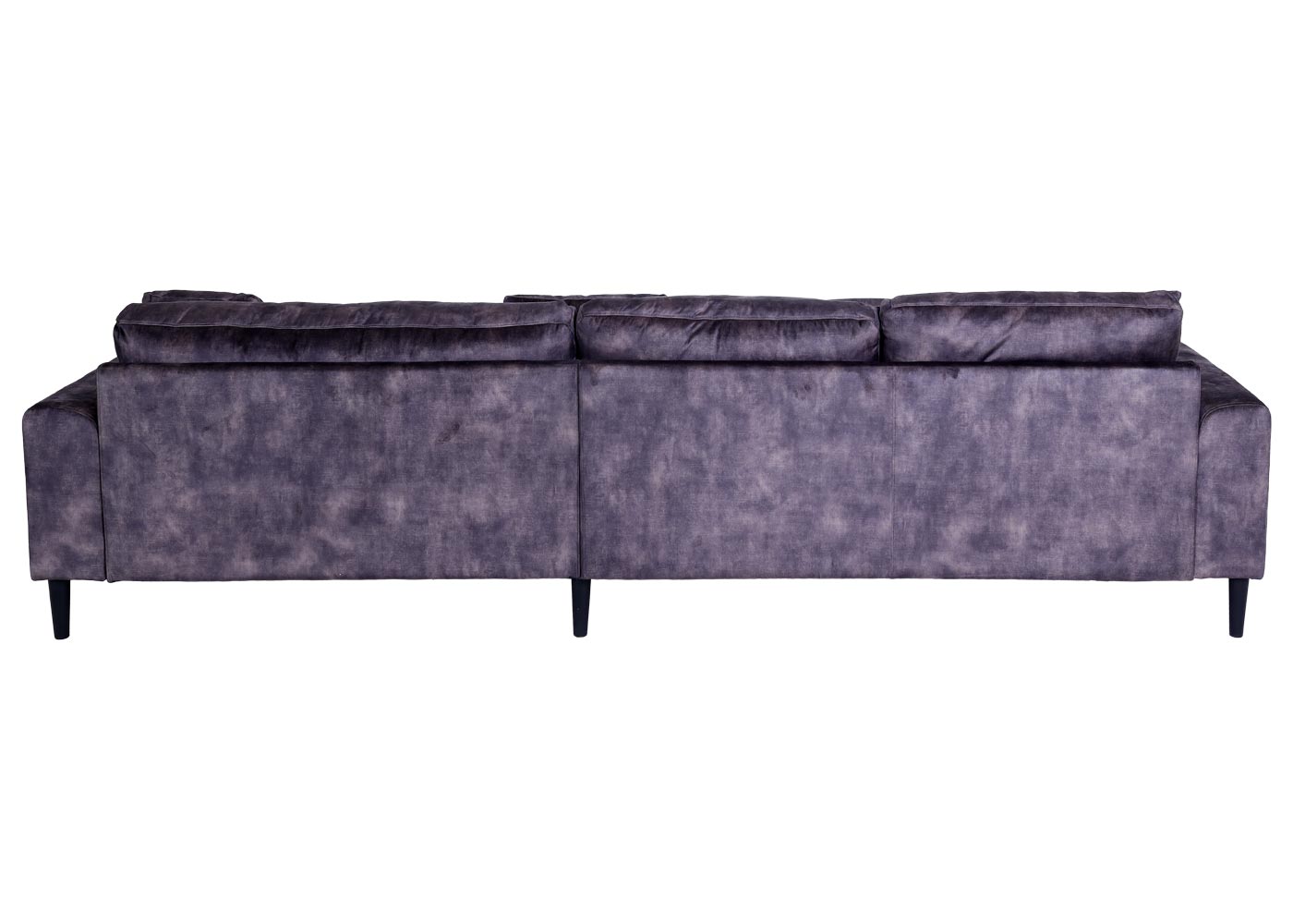 Cosmo Casa - Hoekbank - 3-zits - Fluweel - Donkergrijs - 295 cm