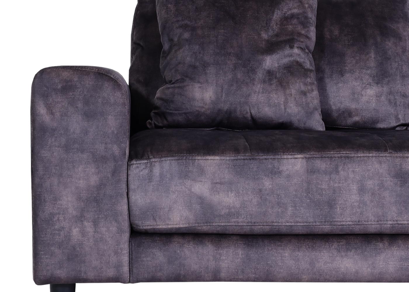 Cosmo Casa - Hoekbank - 3-zits - Fluweel - Donkergrijs - 295 cm