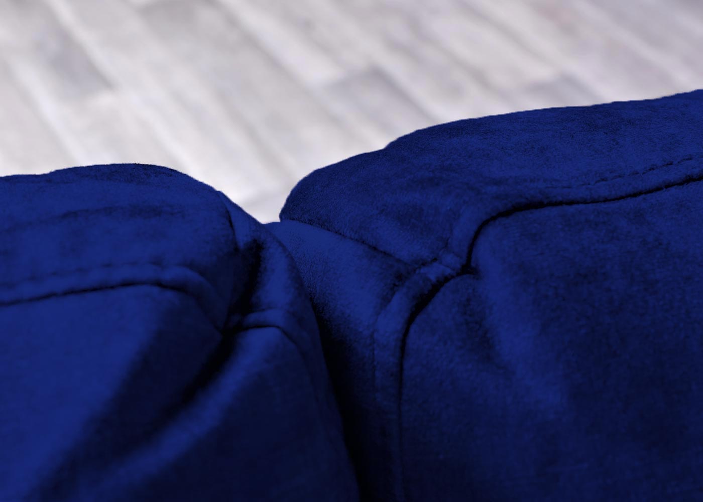 Cosmo Casa - Hoekbank - 3-zits - Fluweel - Blauw - 295 cm