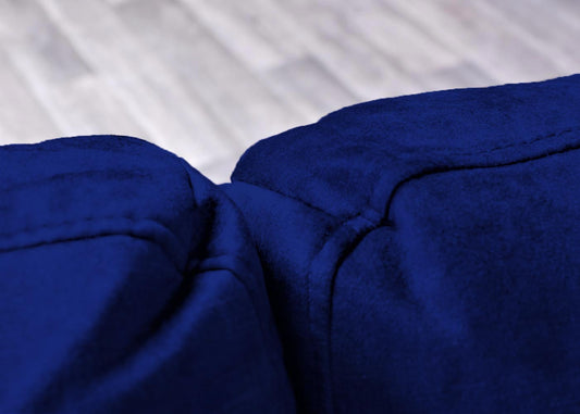 Cosmo Casa - Hoekbank - 3-zits - Fluweel - Blauw - 295 cm