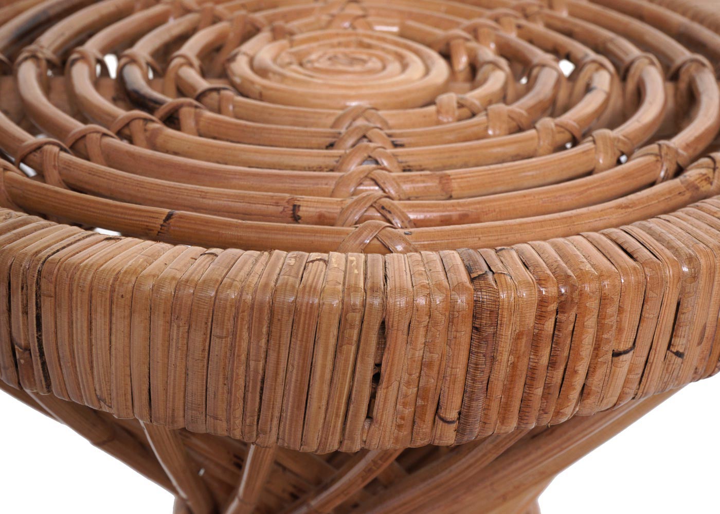 Cosmo Casa - Bijzettafel - Rond - Kubu Rotan - Naturel - 43×38×38 cm