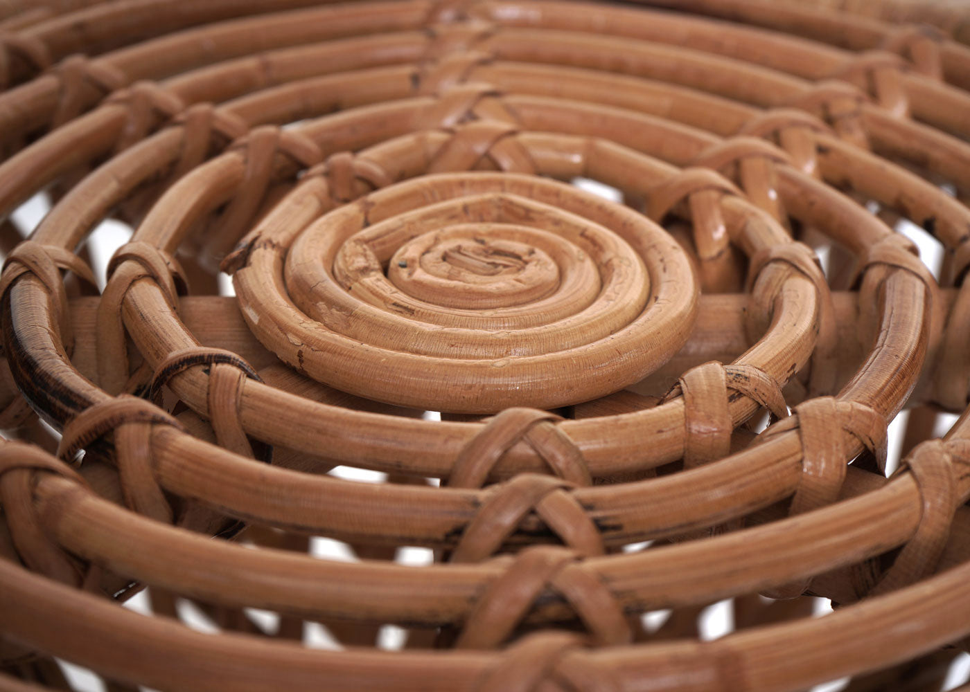 Cosmo Casa - Bijzettafel - Rond - Kubu Rotan - Naturel - 43×38×38 cm