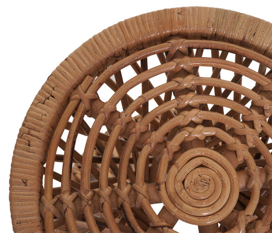 Cosmo Casa - Bijzettafel - Rond - Kubu Rotan - Naturel - 43×38×38 cm