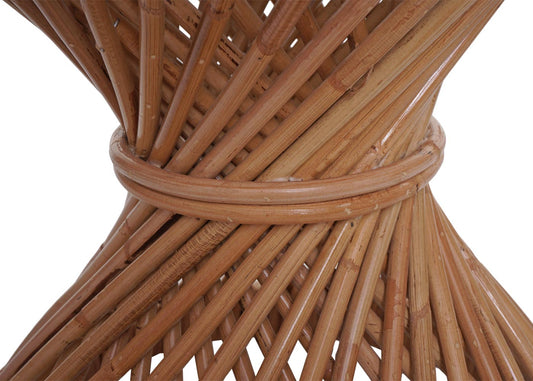 Cosmo Casa - Bijzettafel - Rond - Kubu Rotan - Naturel - 43×38×38 cm