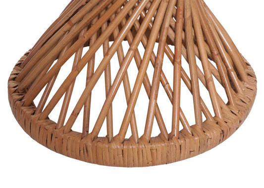 Cosmo Casa - Bijzettafel - Rond - Kubu Rotan - Naturel - 43×38×38 cm