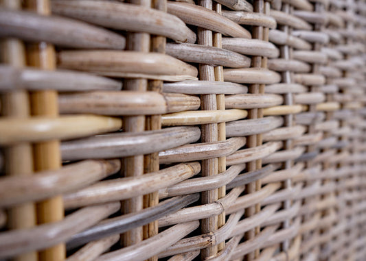 Cosmo Casa - Bank - 4-zits - Kubu Rotan & Textiel - Crème - 209 cm