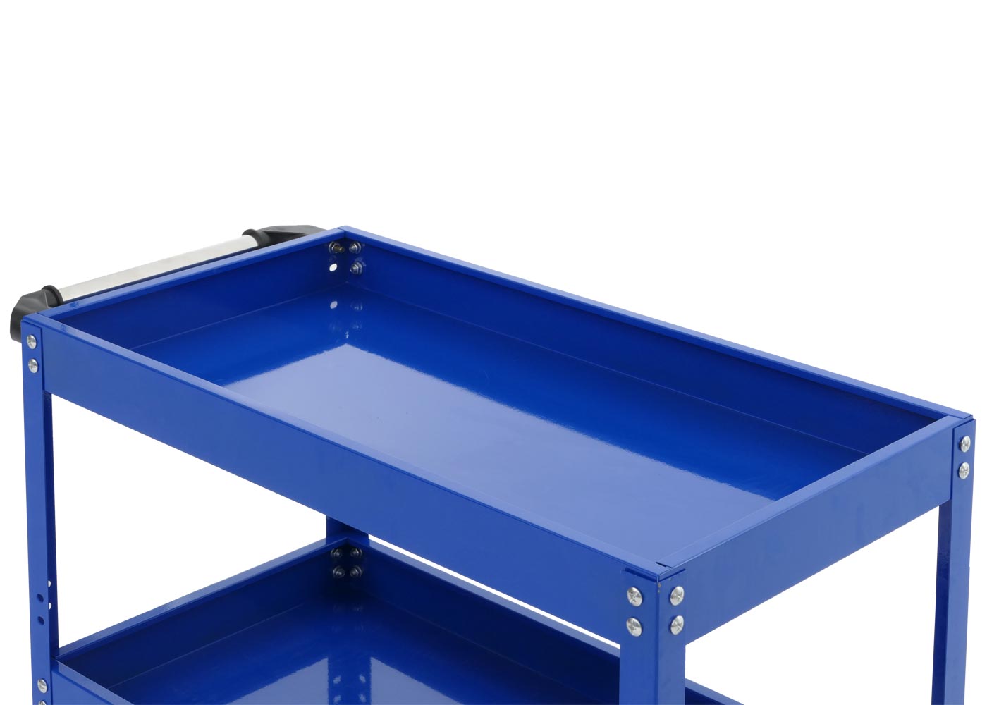 Cosmo Casa - Gereedschapswagen - Wagen - Werkplaatswagen - Transportwagen - Wielen - Handgreep - 3 Laadvlakken - Staal - 73x73x36cm - Blauw