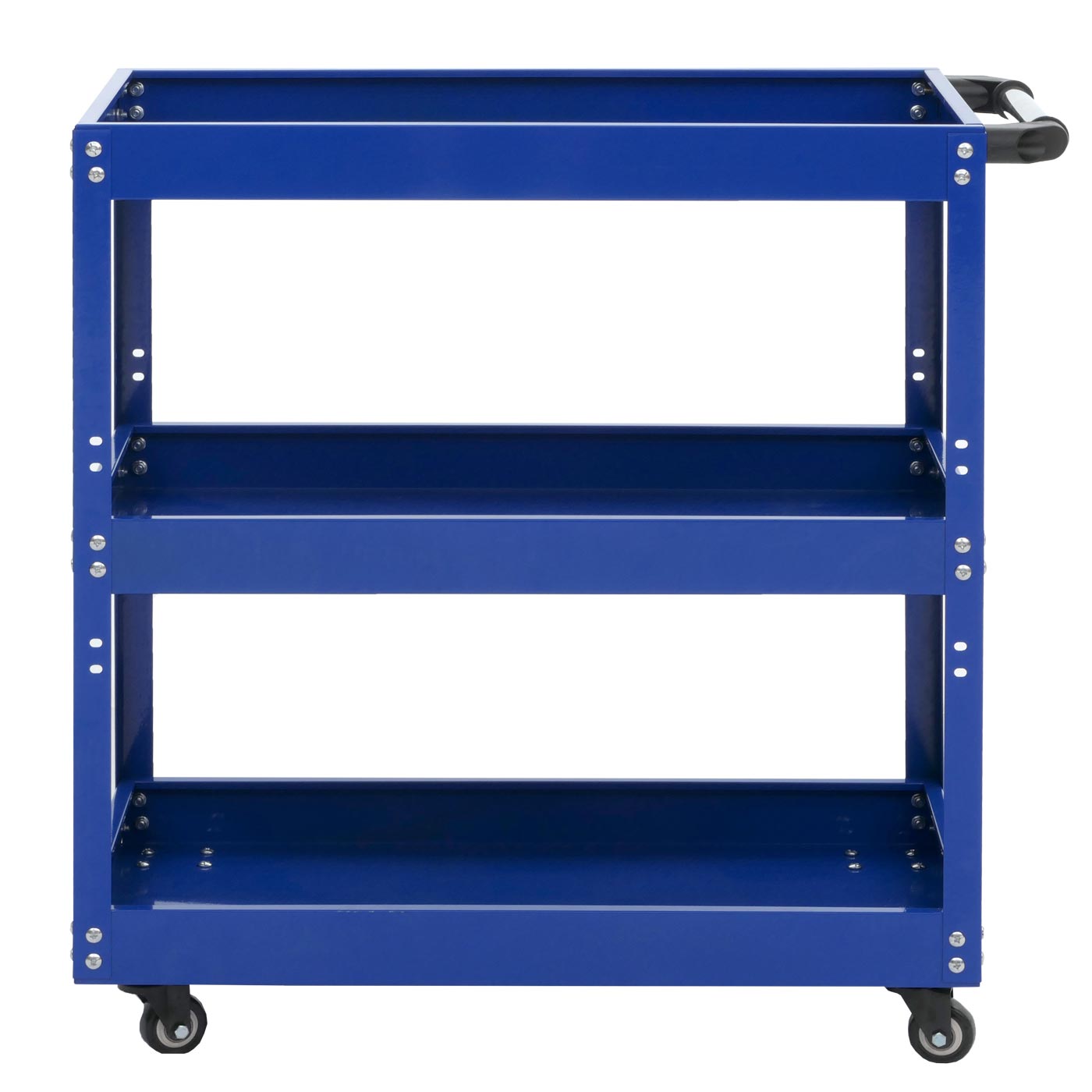 Cosmo Casa - Gereedschapswagen - Wagen - Werkplaatswagen - Transportwagen - Wielen - Handgreep - 3 Laadvlakken - Staal - 73x73x36cm - Blauw