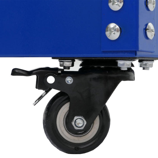 Cosmo Casa - Gereedschapswagen - Wagen - Werkplaatswagen - Transportwagen - Wielen - Handgreep - 3 Laadvlakken - Staal - 73x73x36cm - Blauw