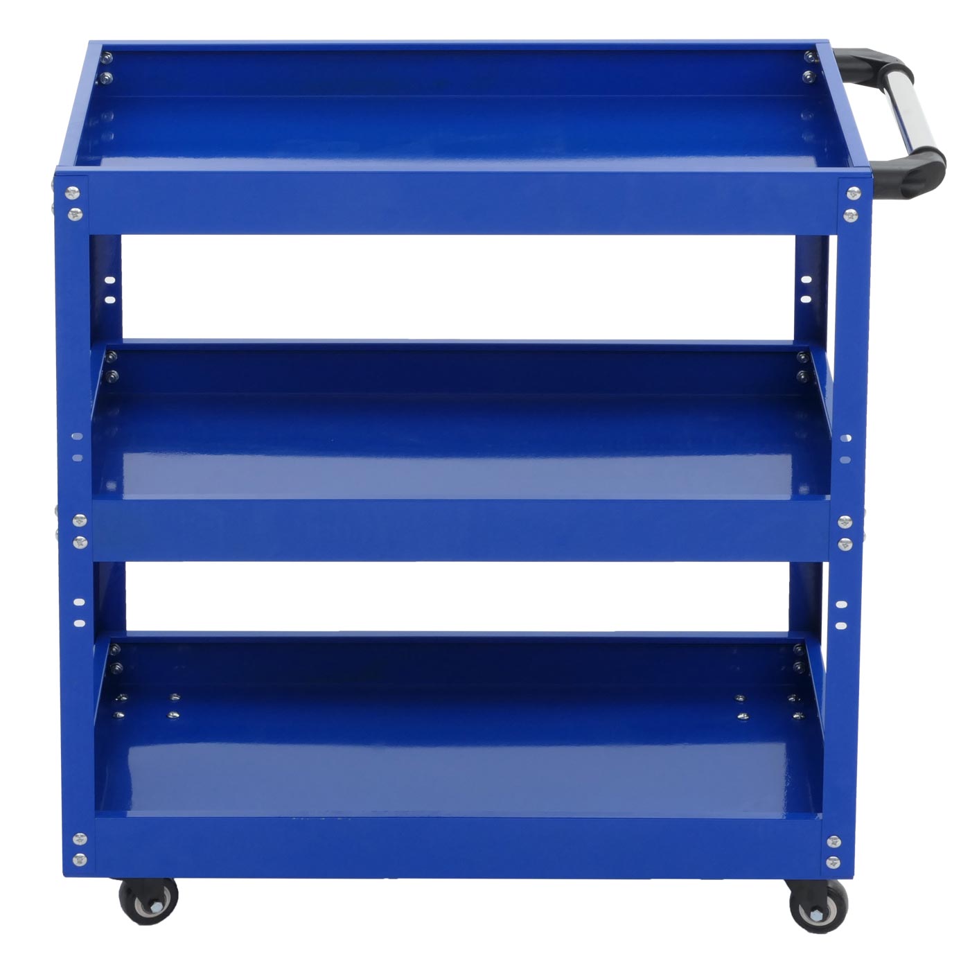 Cosmo Casa - Gereedschapswagen - Wagen - Werkplaatswagen - Transportwagen - Wielen - Handgreep - 3 Laadvlakken - Staal - 73x73x36cm - Blauw