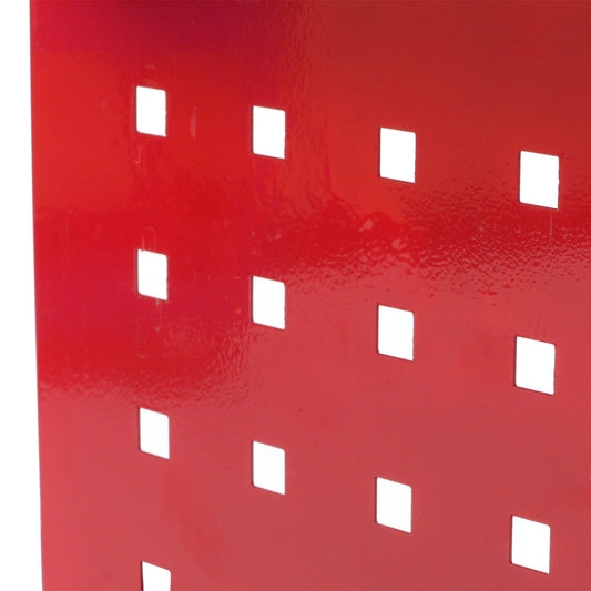 Cosmo Casa - Gereedschapswagen - Werkplaatswagen - Wielen - Handvat - 3 Laadvlakken - Geperforeerd Rooster - Staal - 73x90x35cm - Rood