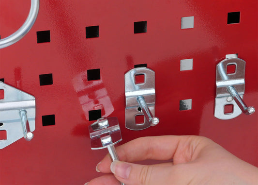 Cosmo Casa - Gereedschapswagen - Werkplaatswagen - Wielen - Handvat - 3 Laadvlakken - Geperforeerd Rooster - Staal - 73x90x35cm - Rood