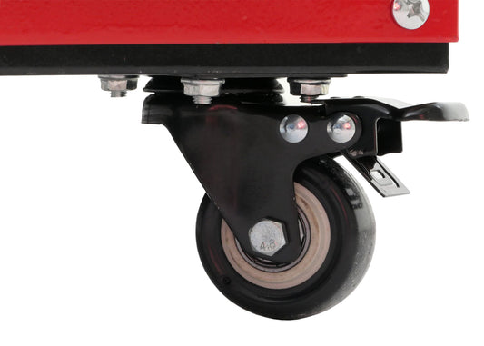 Cosmo Casa - Gereedschapswagen - Werkplaatswagen - Wielen - Handvat - 3 Laadvlakken - Geperforeerd Rooster - Staal - 73x90x35cm - Rood