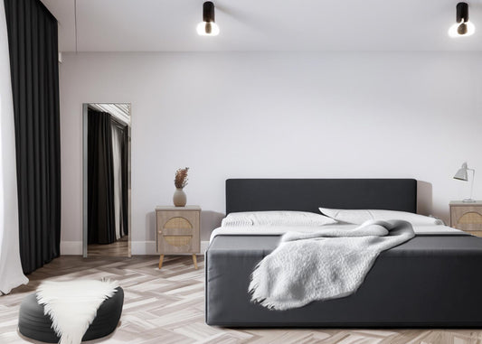 Cosmo Casa - Nachtkastje - Salontafel - Bijzettafel - Opbergvakken - Kubu Rotan Houtmelamine - Eikenlook - 56x40x40cm