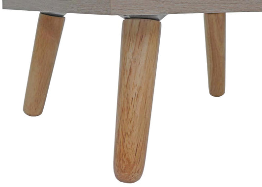 Cosmo Casa - Nachtkastje - Salontafel - Bijzettafel - Opbergvakken - Kubu Rotan Houtmelamine - Eikenlook - 56x40x40cm