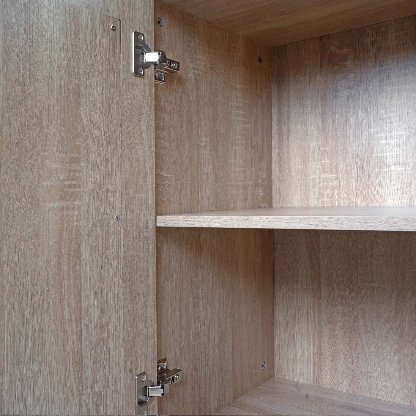 Cosmo Casa - Ladekast - Highboard met Opbergvakken - Kubu Rotan & Houtmelamine - Eikenlook