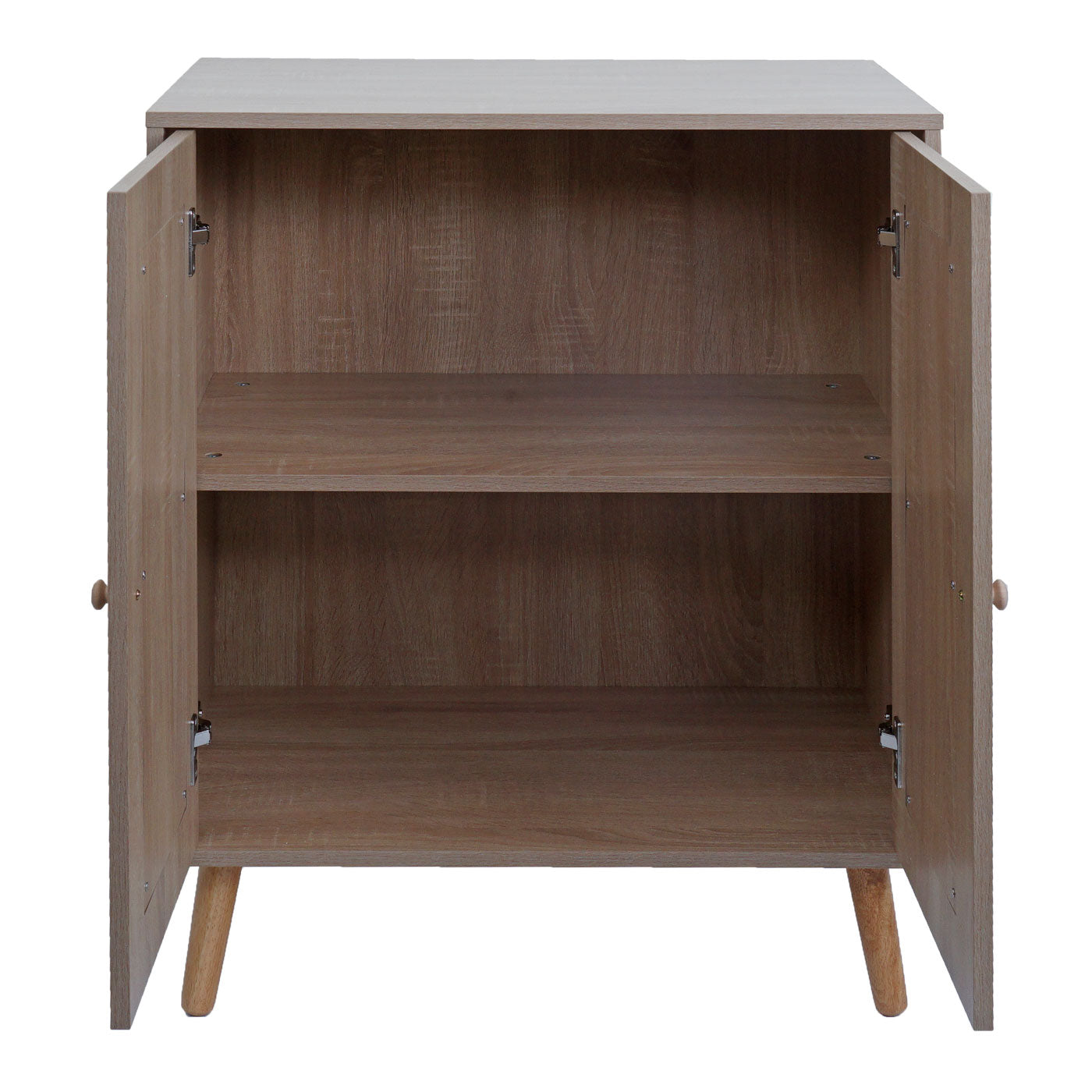 Cosmo Casa - Ladekast - Highboard met Opbergvakken - Kubu Rotan & Houtmelamine - Eikenlook