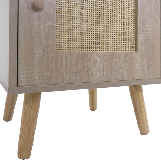 Cosmo Casa - Bijzettafel - Salontafel - Nachtkastje - Loungetafel - Opberglade - Kubu Rotan Houtmelamine - Eikenlook