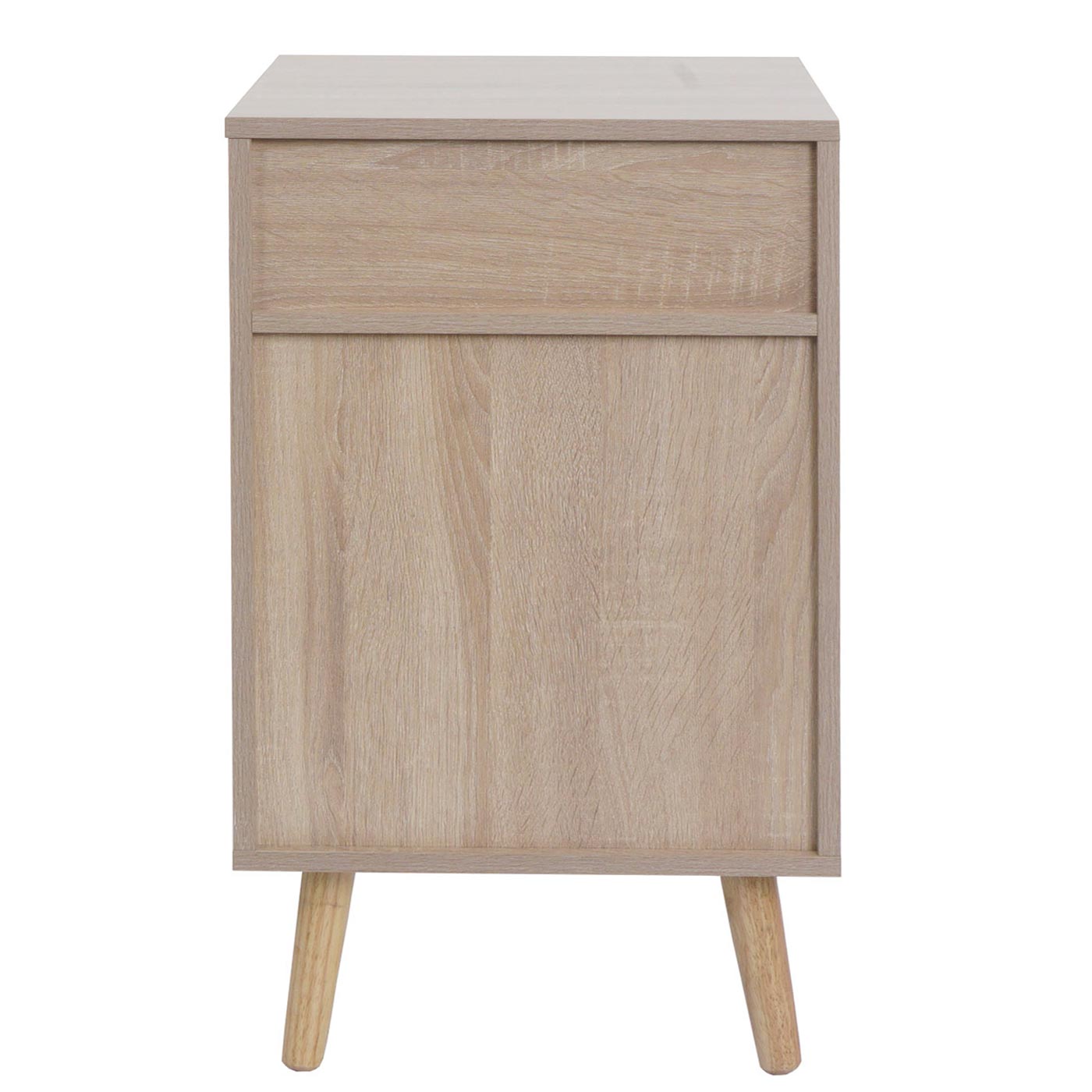 Cosmo Casa - Bijzettafel - Salontafel - Nachtkastje - Loungetafel - Opberglade - Kubu Rotan Houtmelamine - Eikenlook