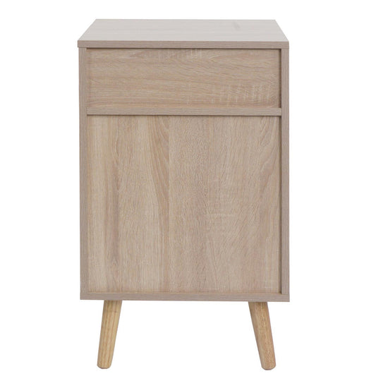 Cosmo Casa - Bijzettafel - Salontafel - Nachtkastje - Loungetafel - Opberglade - Kubu Rotan Houtmelamine - Eikenlook