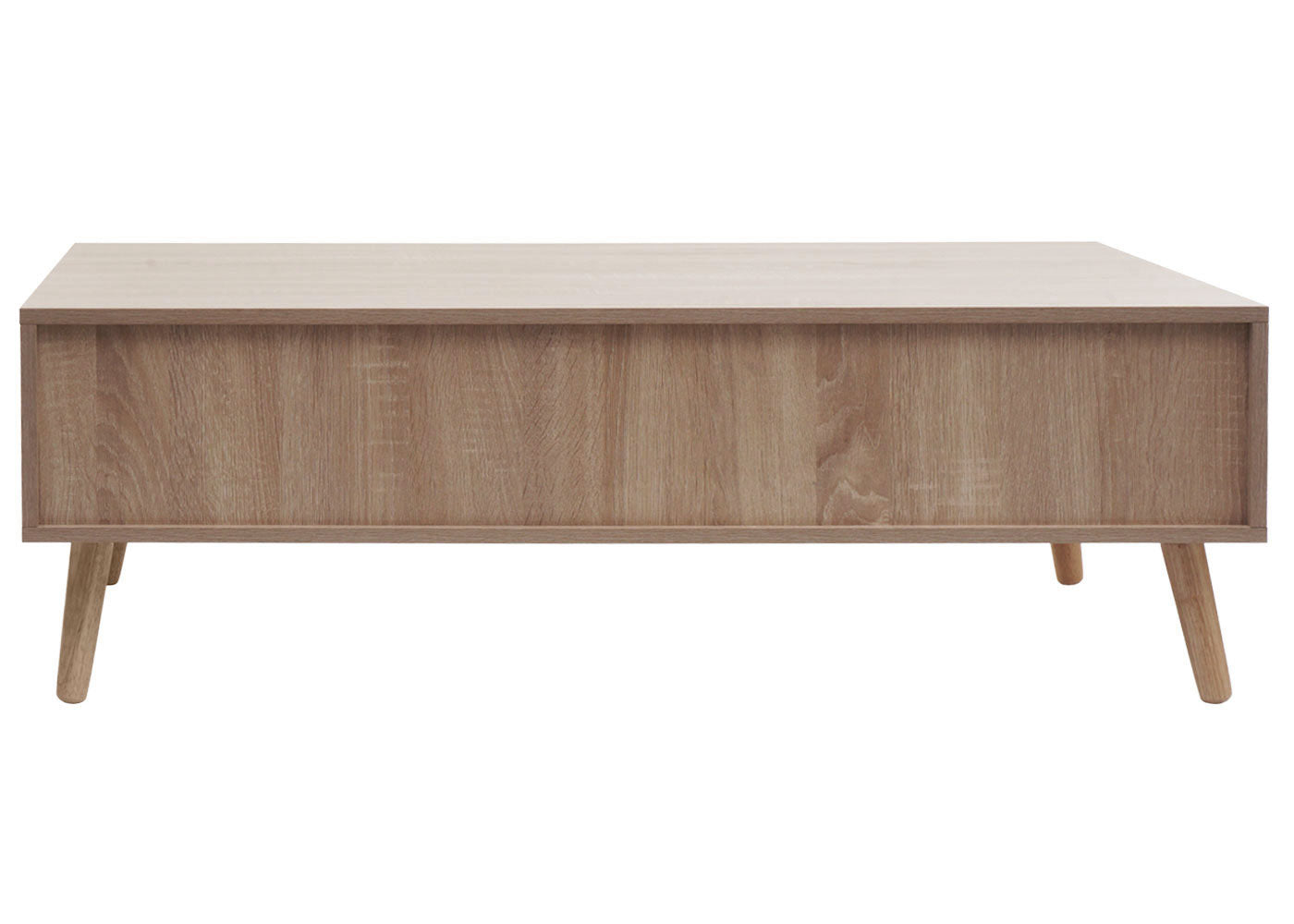 Cosmo Casa - Salontafel - Woonkamer Bijzettafel met Lade - Kubu Rotan Houtmelamine - Eikenlook