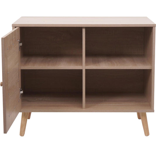 Cosmo Casa - Ladekast - Highboard met Opbergvak - Kubu Rotan Houtmelamine - Eikenlook