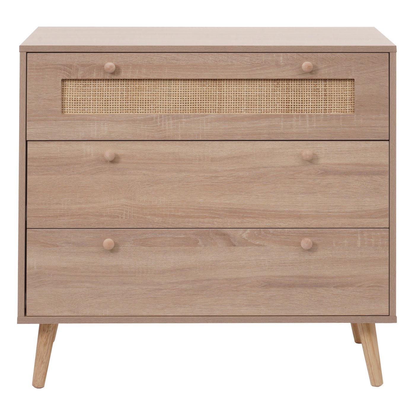 Cosmo Casa - Ladekast - Highboard - Kubu Rotan Houtmelamine - Eikenlook