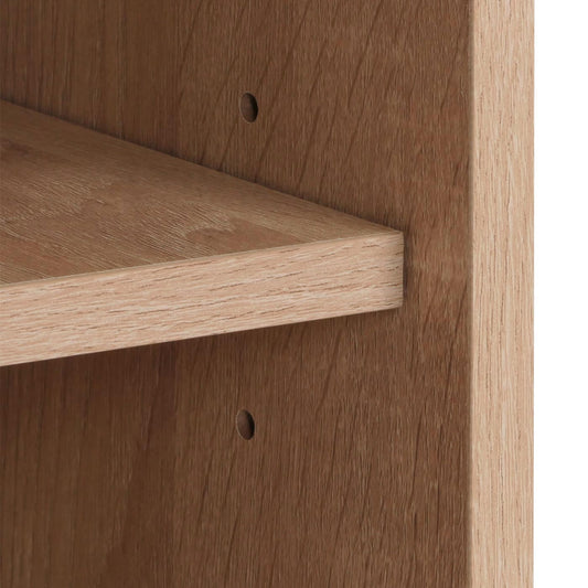 Cosmo Casa - Nachtkastje - Bijzettafel met Opbergvak - Kubu Rotan Houtmelamine - Eikenlook