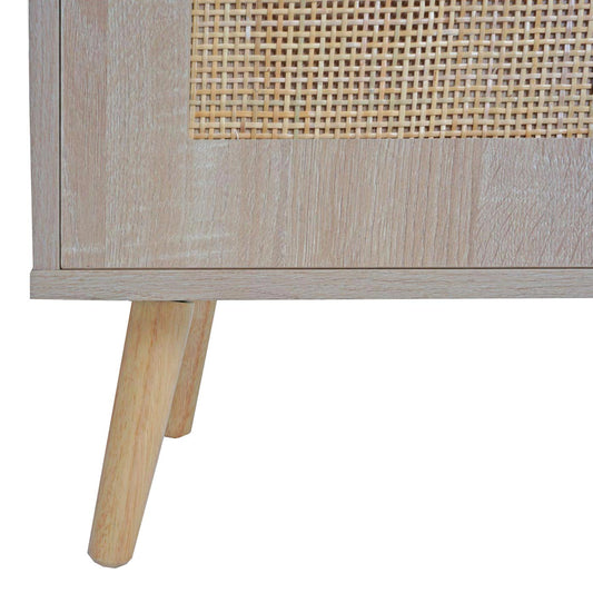 Cosmo Casa - Ladekast - Highboard met Opbergvakken - Kubu Rotan Houtmelamine - Eikenlook