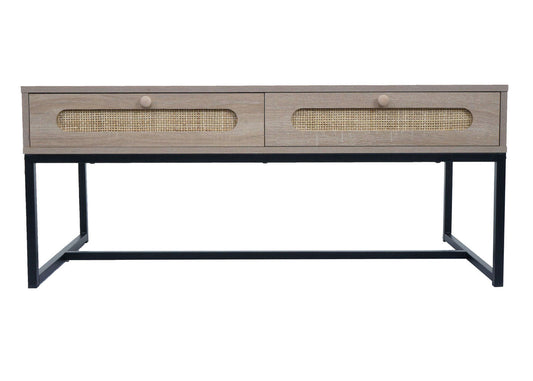 Cosmo Casa - Salontafel - Met Lade - Kubu Rotan & Houtmelamine - Eikenlook