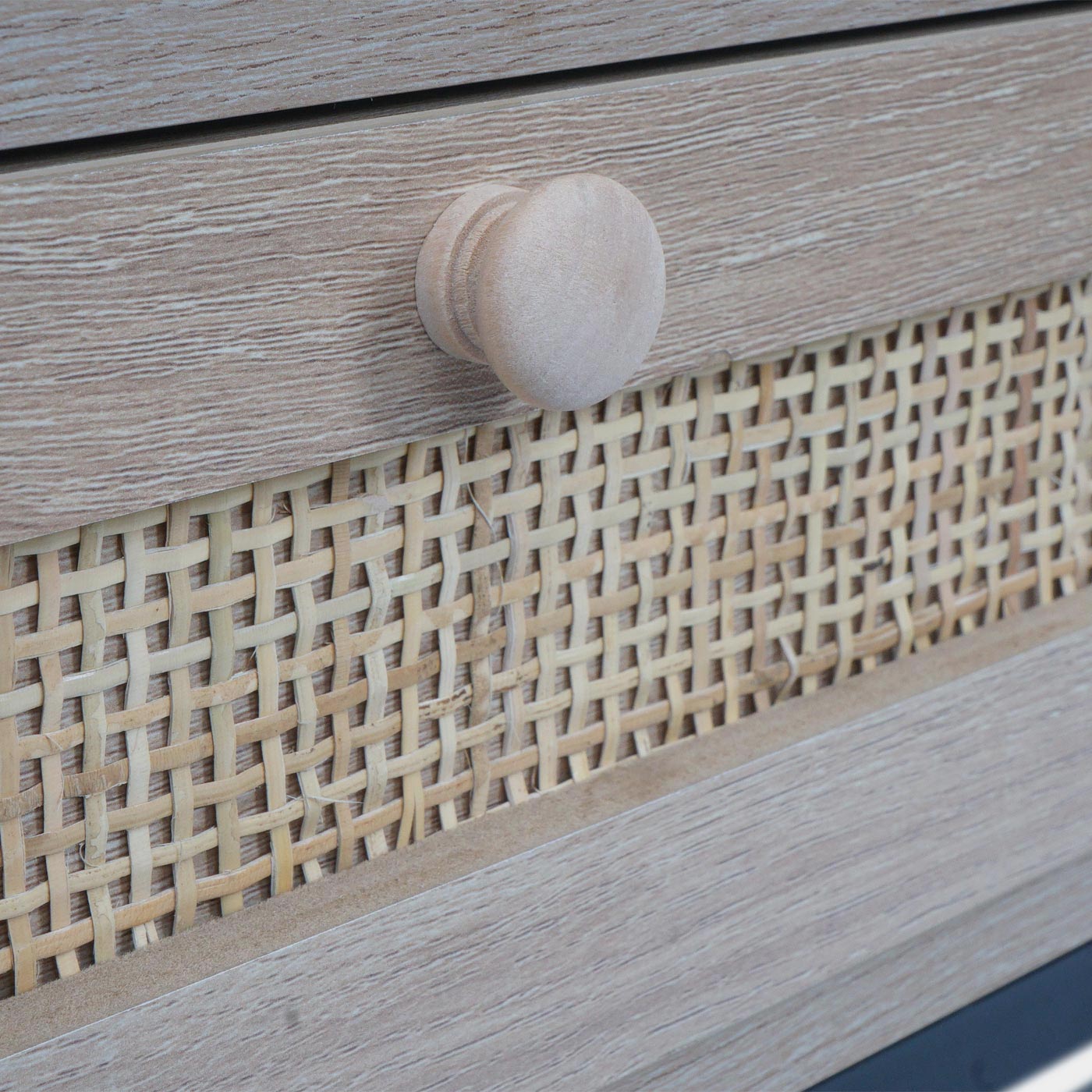 Cosmo Casa - Salontafel - Met Lade - Kubu Rotan & Houtmelamine - Eikenlook