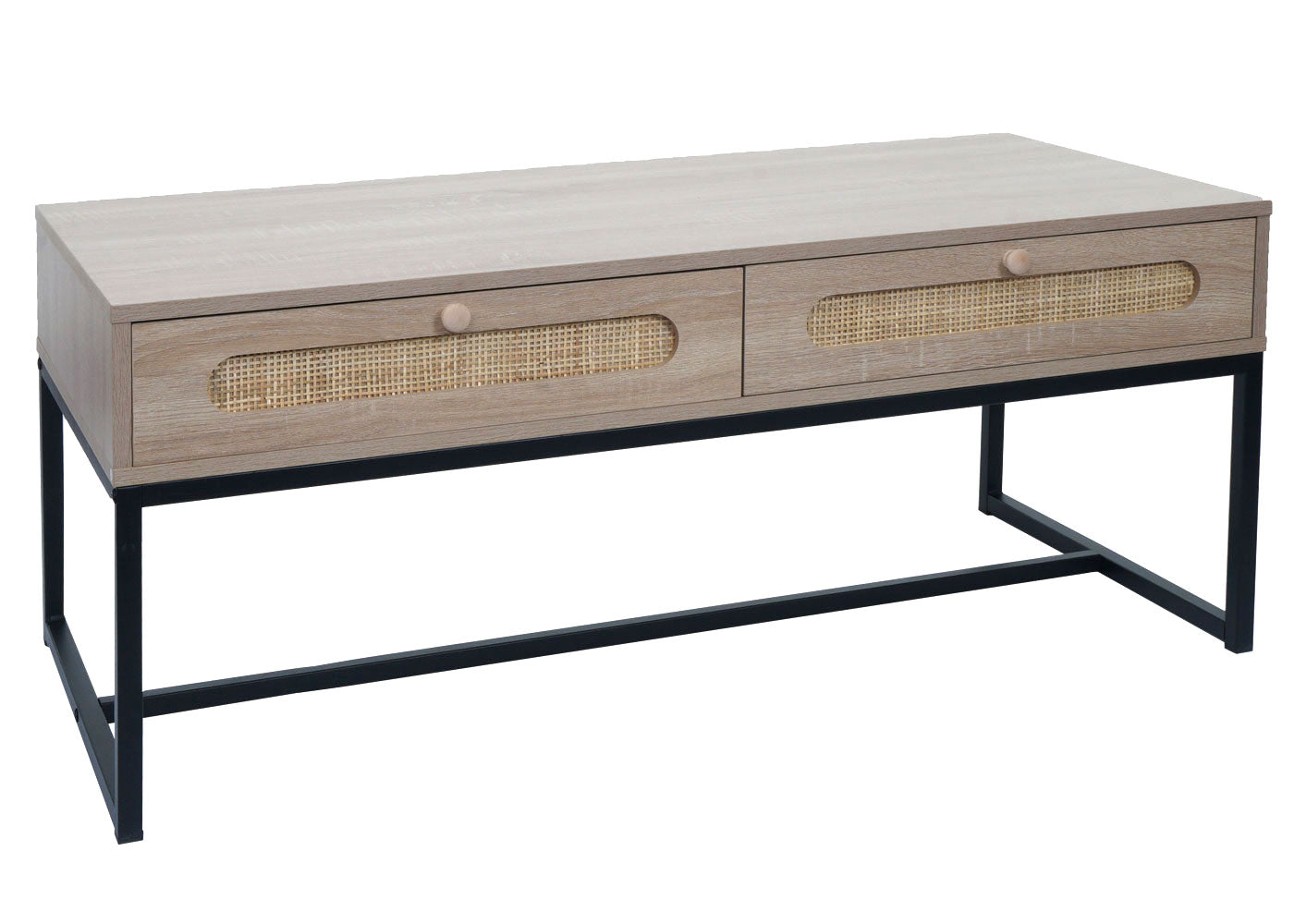 Cosmo Casa - Salontafel - Met Lade - Kubu Rotan & Houtmelamine - Eikenlook